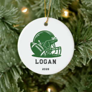 Enfeite de Natal de Capacete de Futebol Verde Pers
