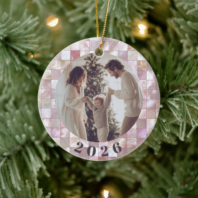 Enfeite de Natal de Cerâmica com Foto Personalizad (Árvore)