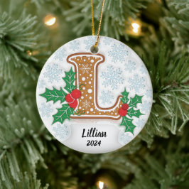 Enfeite de Natal de Cerâmica com Nome Personalizad