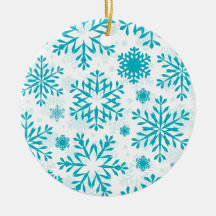 Enfeite de Natal de Cerâmica com Padrão de Floco d