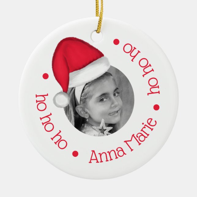 Enfeite de Natal de Chapéu de Papai Noel (Frente)