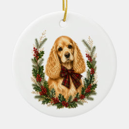 Enfeite de Natal de Cocker Spaniel Buff Vintage