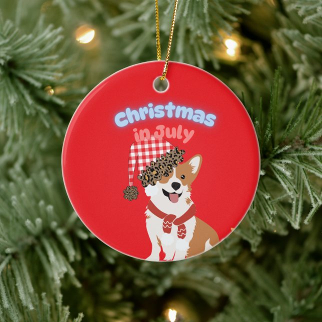 Enfeite de Natal de Corgi em Julho (Árvore)