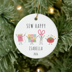 Enfeite de Natal de Costura Personalizado Sew Happ