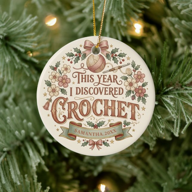 Enfeite de Natal de Crochê Personalizado (Árvore)