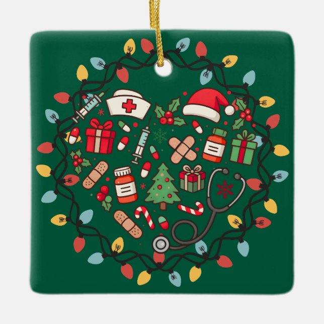 Enfeite de Natal de Enfermeira (Frente)