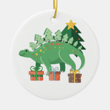Enfeite de Natal de Estegossauro Stego-Festivo