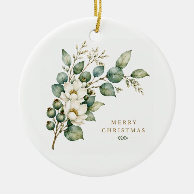 Enfeite de Natal de Eucalipto Botânico Elegante (Frente)
