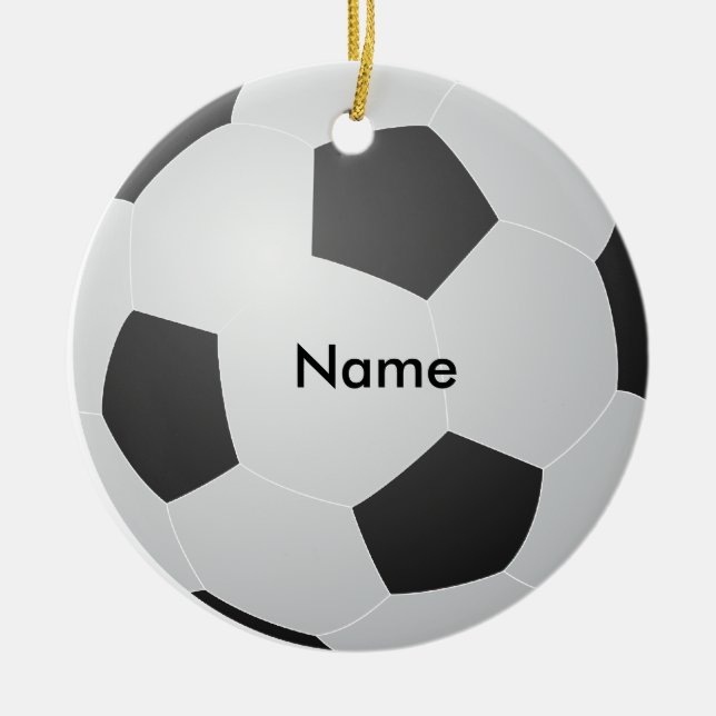Enfeite de Natal de Futebol com Nome Personalizado (Frente)