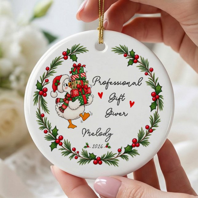 Enfeite de Natal de Ganso Presenteador Profissiona (Criador carregado)