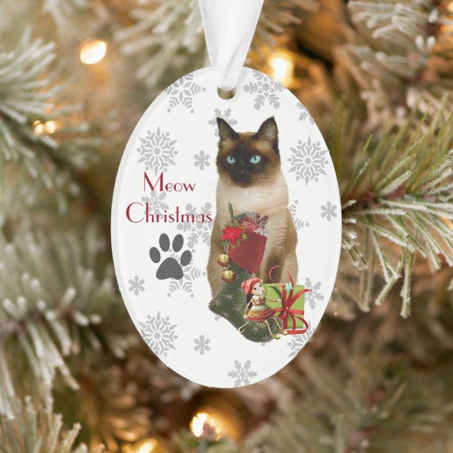 Enfeite de Natal de Gato Siames Cute (Árvore)