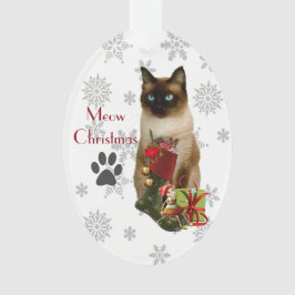 Enfeite de Natal de Gato Siames Cute
