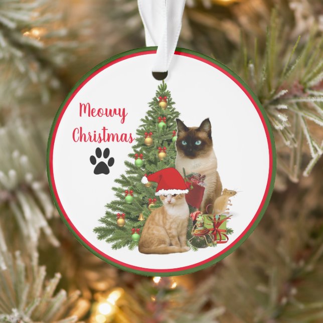 Enfeite de Natal de Gatos Amigáveis e Fofos (Árvore)