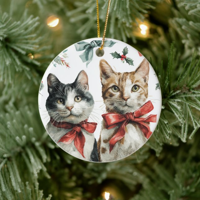 Enfeite de Natal de Gatos Fofos (Árvore)