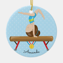 Enfeite de Natal de Ginástica Ginasta Morena