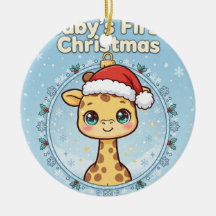 Enfeite de Natal de Girafa Bebê — Primeiro Natal d