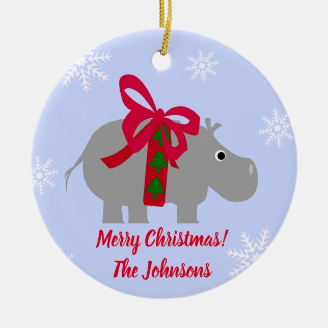 Enfeite de Natal de Hipopótamo Hippopotamus (Frente)
