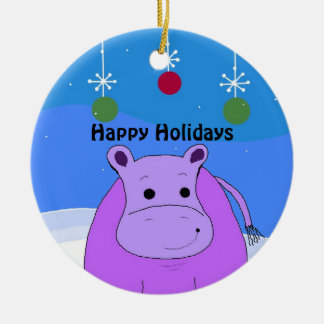 Enfeite de Natal de Hipopótamo Roxo