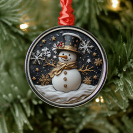 Enfeite de Natal de Homem de Neve Elegante