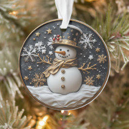 Enfeite de Natal de Homem de Neve Elegante
