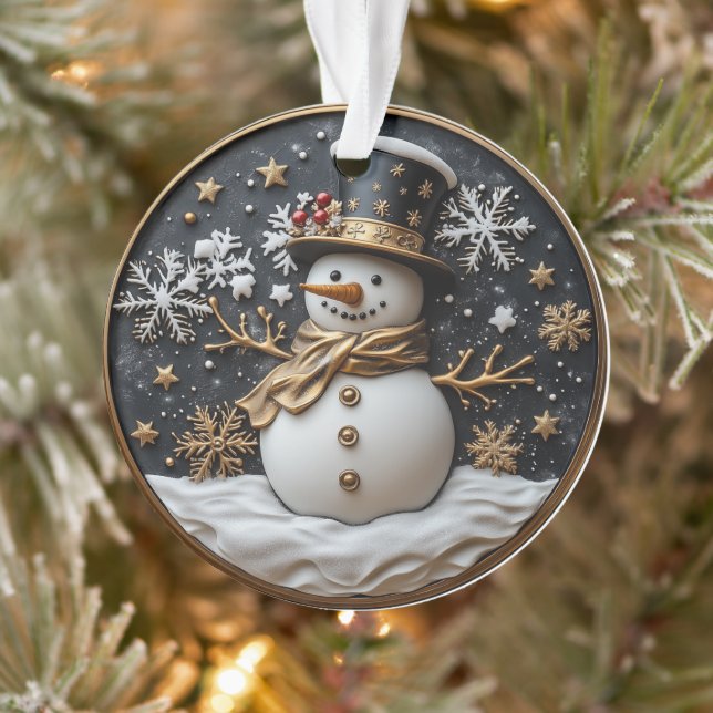 Enfeite de Natal de Homem de Neve Elegante (Árvore)