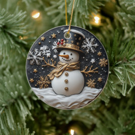 Enfeite de Natal de Homem de Neve Elegante