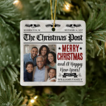 Enfeite de Natal de Jornal Personalizado com Foto