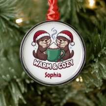 Enfeite de Natal de Lontras Personalizado Quente &