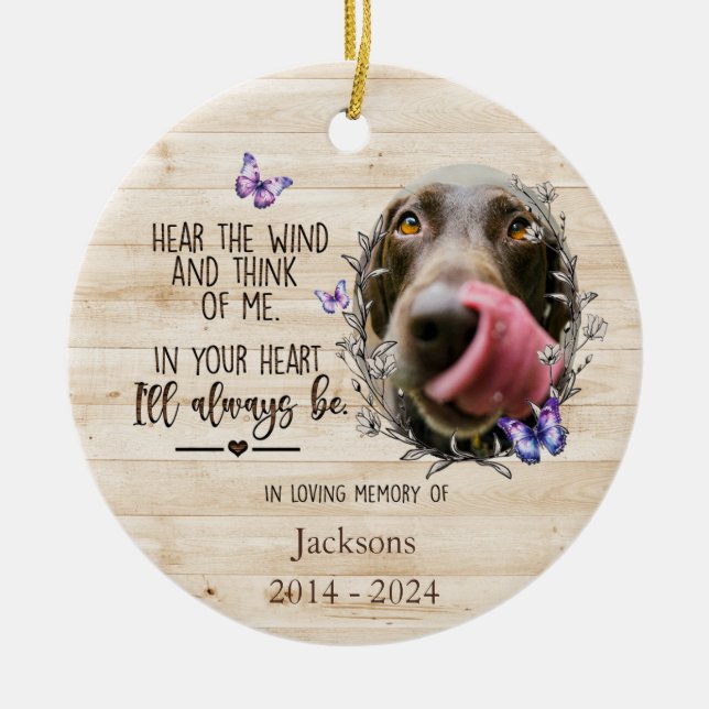 Enfeite de Natal de Memória de Cachorro Personaliz (Frente)