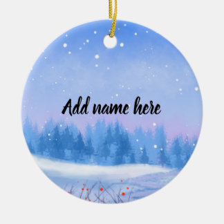 Enfeite de Natal de Paisagem Nevada Personalizada