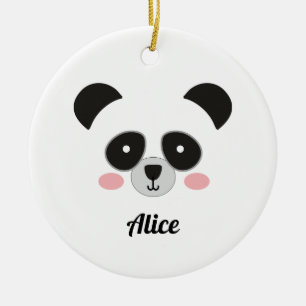 Enfeite de Natal de Panda Kawaii Fofo – Nome Perso
