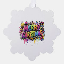 Enfeite de Natal de Papel Feliz Natal Grafite Fest