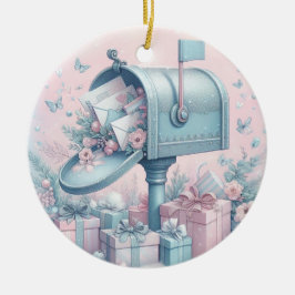 Enfeite de Natal de Pastel Caixa de Correio e Pres