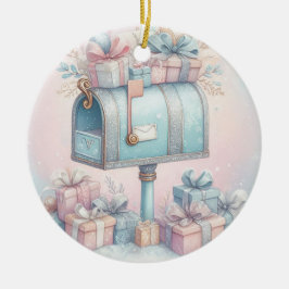 Enfeite de Natal de Pastel Caixa de Correio e Pres