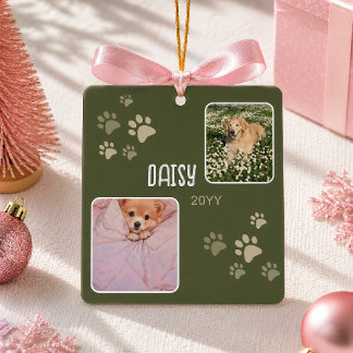 Enfeite de Natal de Pata de Cachorro com Foto Pers