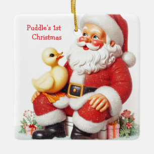 Enfeite de Natal de Patozinho em Estilo Vintage