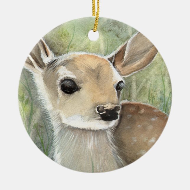 Enfeite de Natal de Pequeno Cervo Fofo (Frente)
