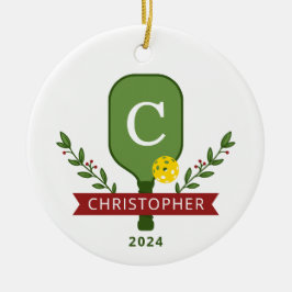 Enfeite de Natal de Pickleball com Foto Personaliz