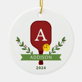 Enfeite de Natal de Pickleball com Foto Personaliz