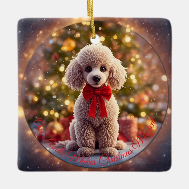 Enfeite de Natal de Poodle (Frente)
