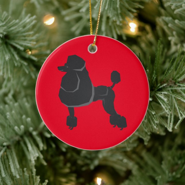 Enfeite de Natal de Poodle Preto (Árvore)
