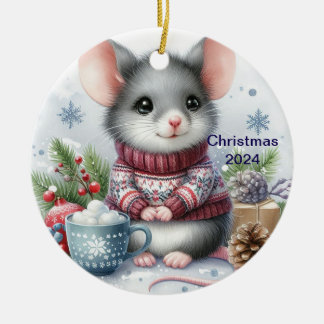 Enfeite de Natal de Rato Fofo