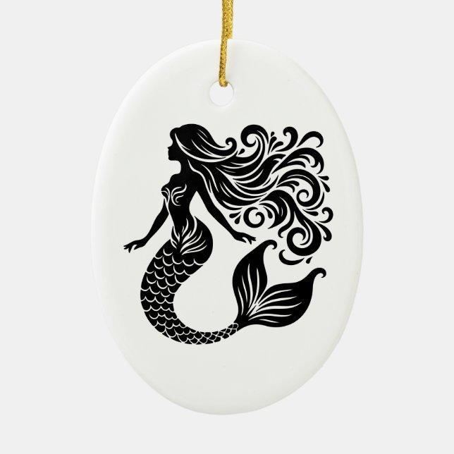 Enfeite de Natal de Sereia (Frente)