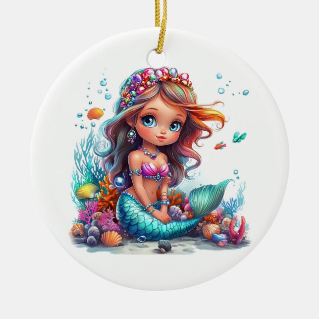 Enfeite de Natal de Sereia (Frente)