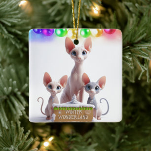 Enfeite de Natal de Sphynx de Terra de Maravilhas