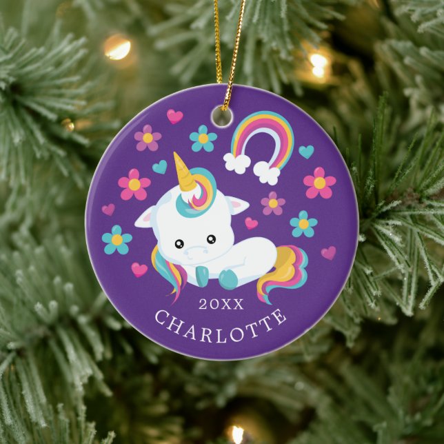 Enfeite de Natal de Unicórnio Fofo (Árvore)