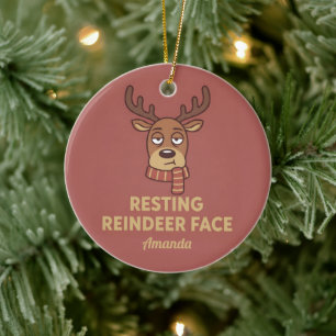 Enfeite de Natal Divertido com Rosto de Rena Relax