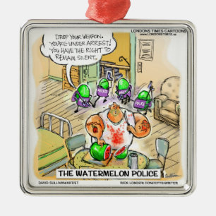 Enfeite de Natal Divertido da Polícia da Melancia