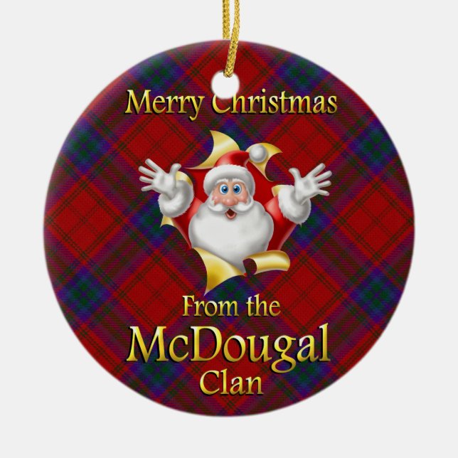 Enfeite de Natal do Clã Escocês McDougal (Frente)