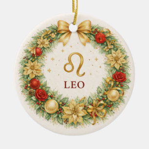 Enfeite de Natal do Zodíaco de Leão – Coroa de Inv
